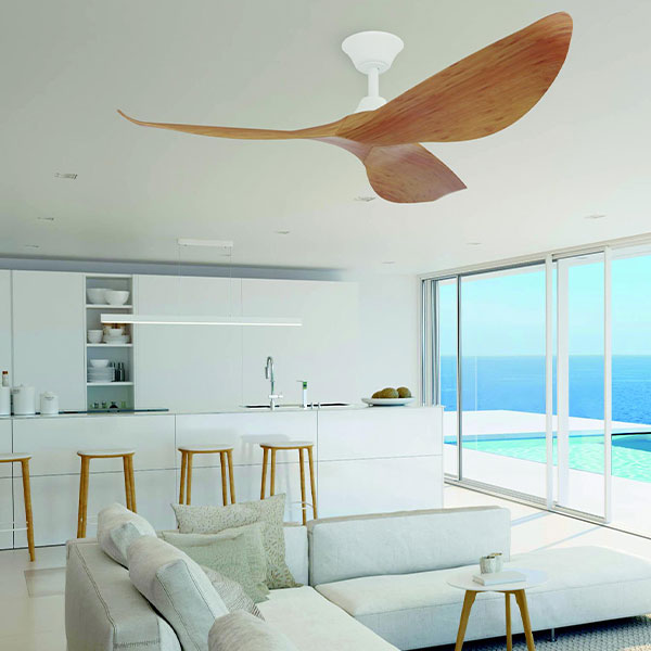 Eglo Cabarita 50in 127cm Ceiling Fan - White with Bamboo Finish