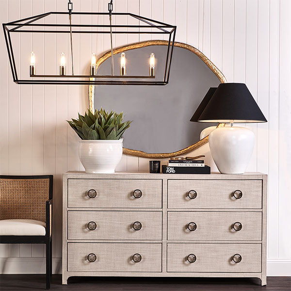 Café Lighting Le Mans Long ES 5 Light Pendant Black