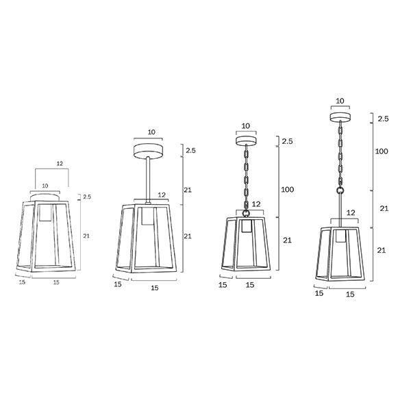 Telbix Cantena E27 15cm Pendant Antique Brass
