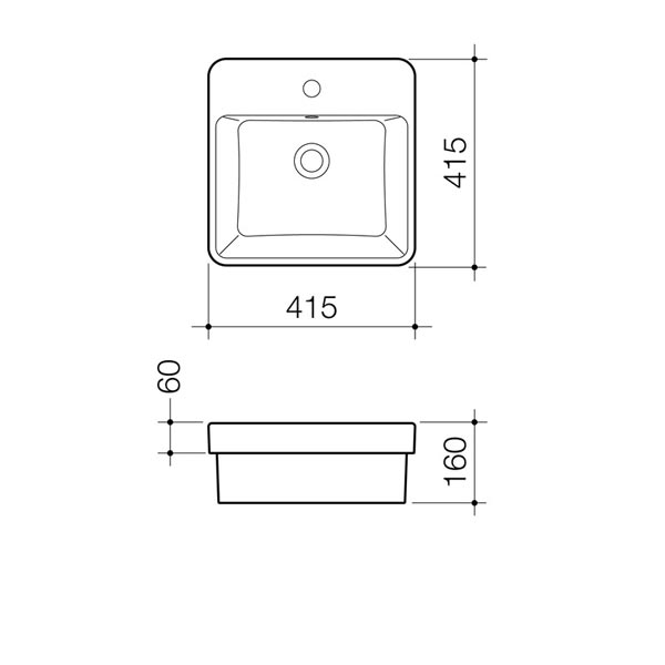 Caroma Carboni Seamless Inset Vanity Basin White