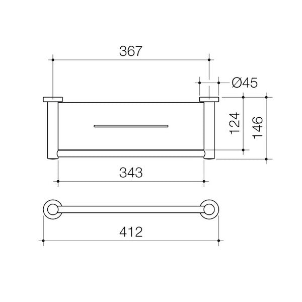 Caroma Cosmo Metal Shelf 415mm
