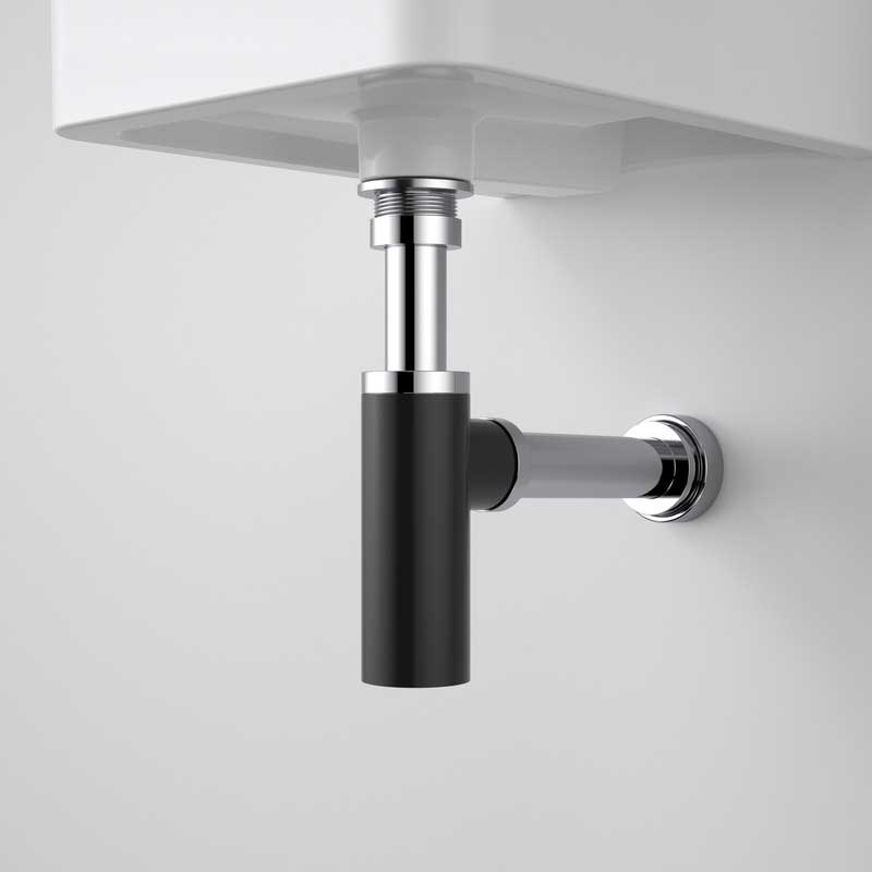 Caroma 40mm Bottle Trap - Matte Black/Chrome