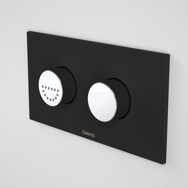 Caroma Invisi Series II Round Dual Flush Plate & Raised Care Buttons - Midnight Dream