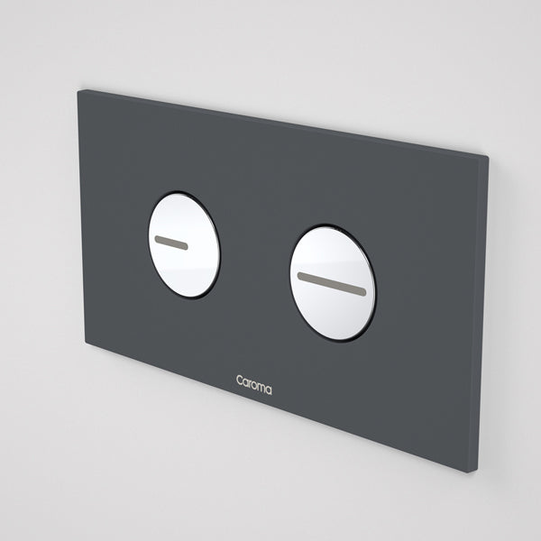 Caroma Invisi Series II Round Dual Flush Plate & Buttons - Dark Grey