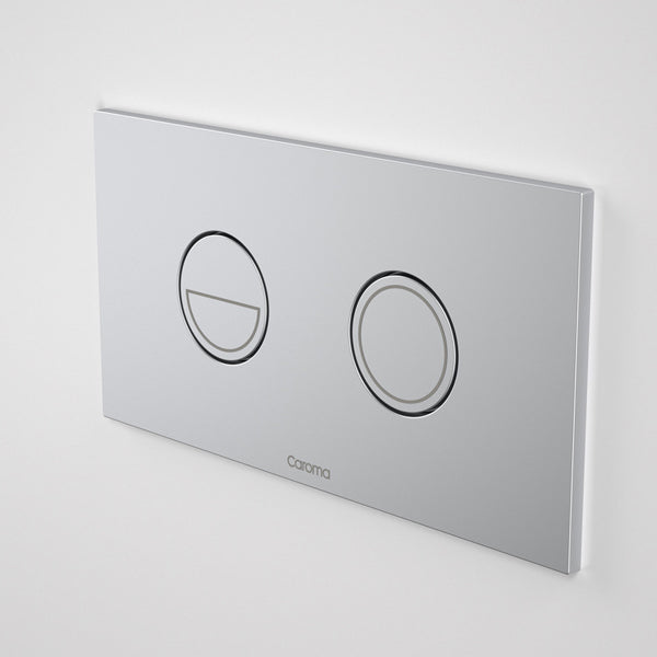 Caroma Invisi Series II Round Dual Flush Metal Plate & Buttons Neutral
