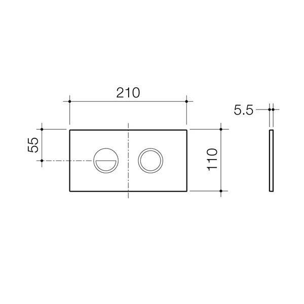 Caroma Invisi Series II Round Dual Flush Metal Plate & Buttons Neutral - White by Caroma - The Blue Space
