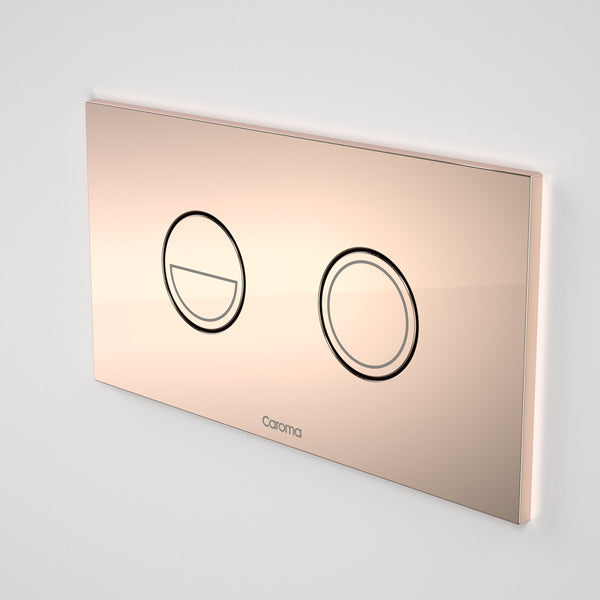 Caroma Invisi Series II Round Dual Flush Metal Plate & Buttons Metallic - Bronze