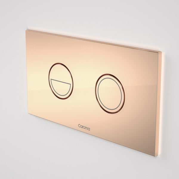 Caroma Invisi Series II Round Dual Flush Metal Plate & Buttons Metallic - Copper