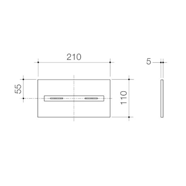 Technical Drawing - Caroma Smart Command Invisi II Button Brushed Nickel
