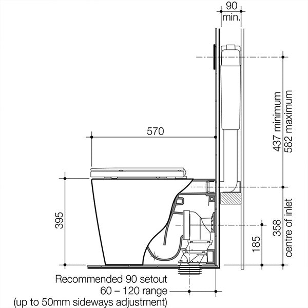 Caroma Liano Cleanflush Wall Faced Invisi Series II Toilet Suite