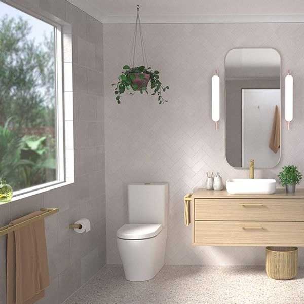 Caroma Luna Lead Free Tower Basin Mixer Brushed Brass
