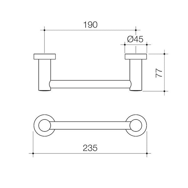 Caroma Cosmo Metal Hand Towel Rail 235mm