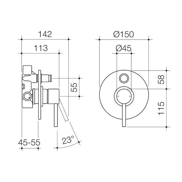Caroma Titan Stainless Steel Bath/Shower Mixer with Diverter