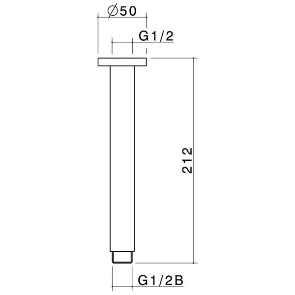 Caroma Titan Stainless Steel Ceiling Arm - 200mm
