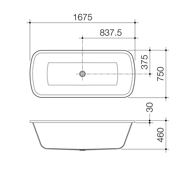 Caroma Urbane 1675mm Island Bath