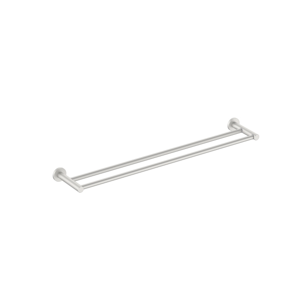 Clark Round Double Towel Rail 600 or 900mm - Brushed Nickel