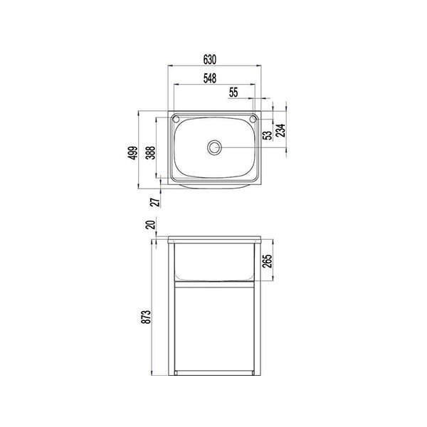 Clark Eureka 45 Litre Laundry Tub and Cabinet