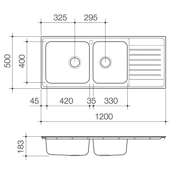 Clark Horizon 1.75 End Bowl Kitchen Sink
