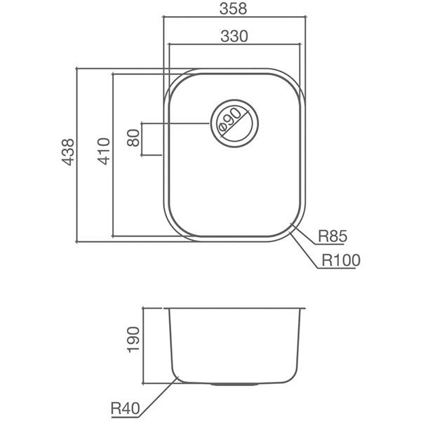 Clark Monaco Single Bowl Undermount Kitchen Sink