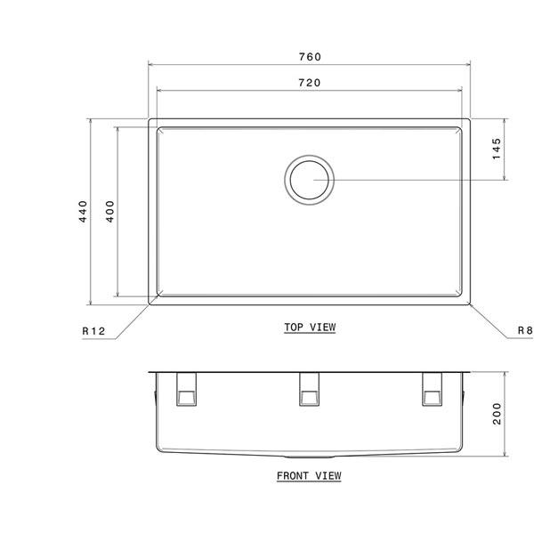 Clark Prism Large Single Bowl Undermount/Overmount Kitchen Sink