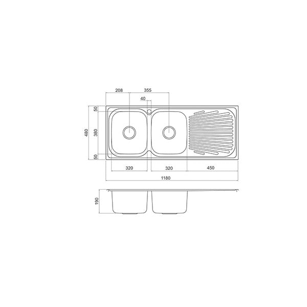 Clark Vital Double End Bowl Kitchen Sink specs
