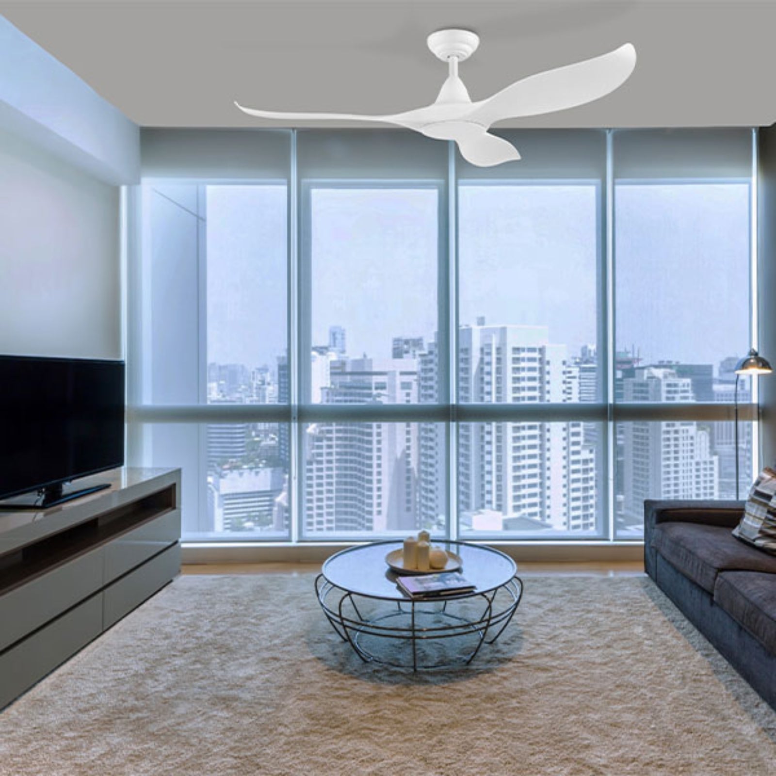 Lifestyle Eglo Noosa 52in 132cm DC Ceiling  Fan - White 203371 - The Blue Space