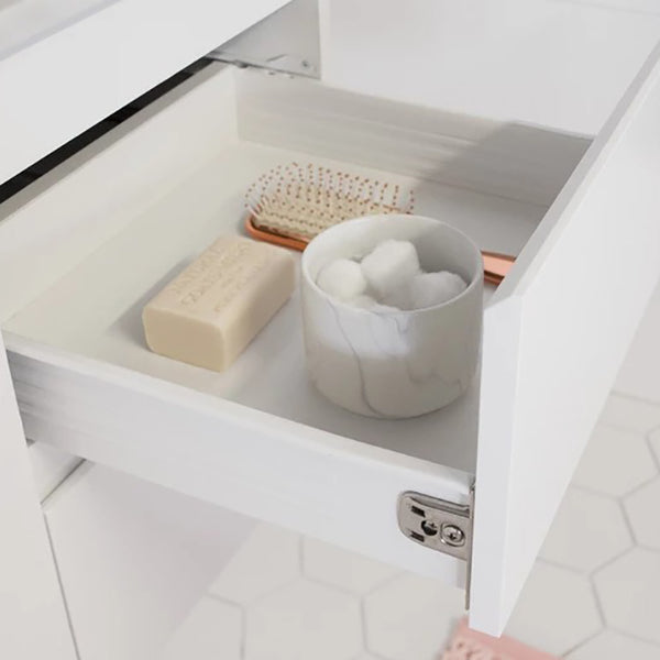 ADP Glacier Lite All Drawer Slim Vanity with Ceramic Top