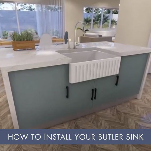 Turner Hastings Novi 51 x 46 Flat Front Fine Fireclay Butler Sink - Matte Black