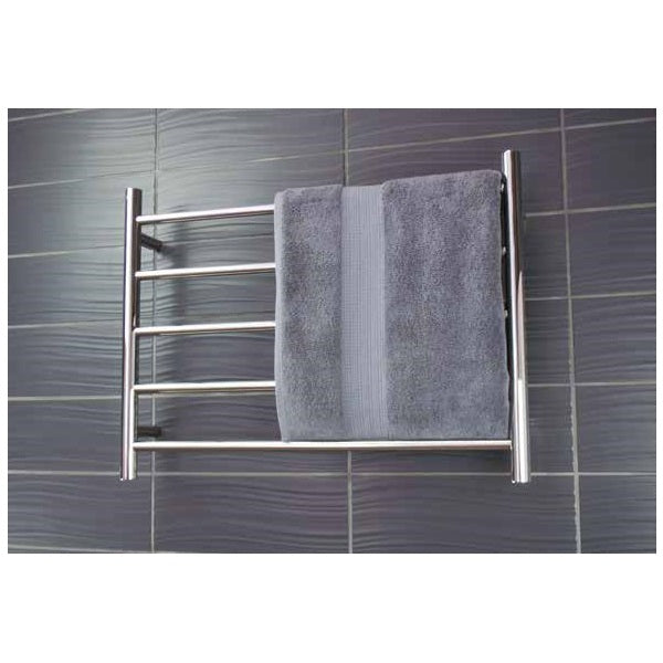 Radiant 12V Round 5 Bar Heated Towel Ladder 750w x 550h - Polished SS