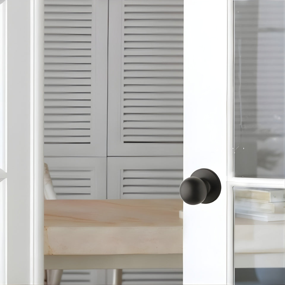 Lane Bala Dummy Knob Door Handle On Round Rosette Matte Black