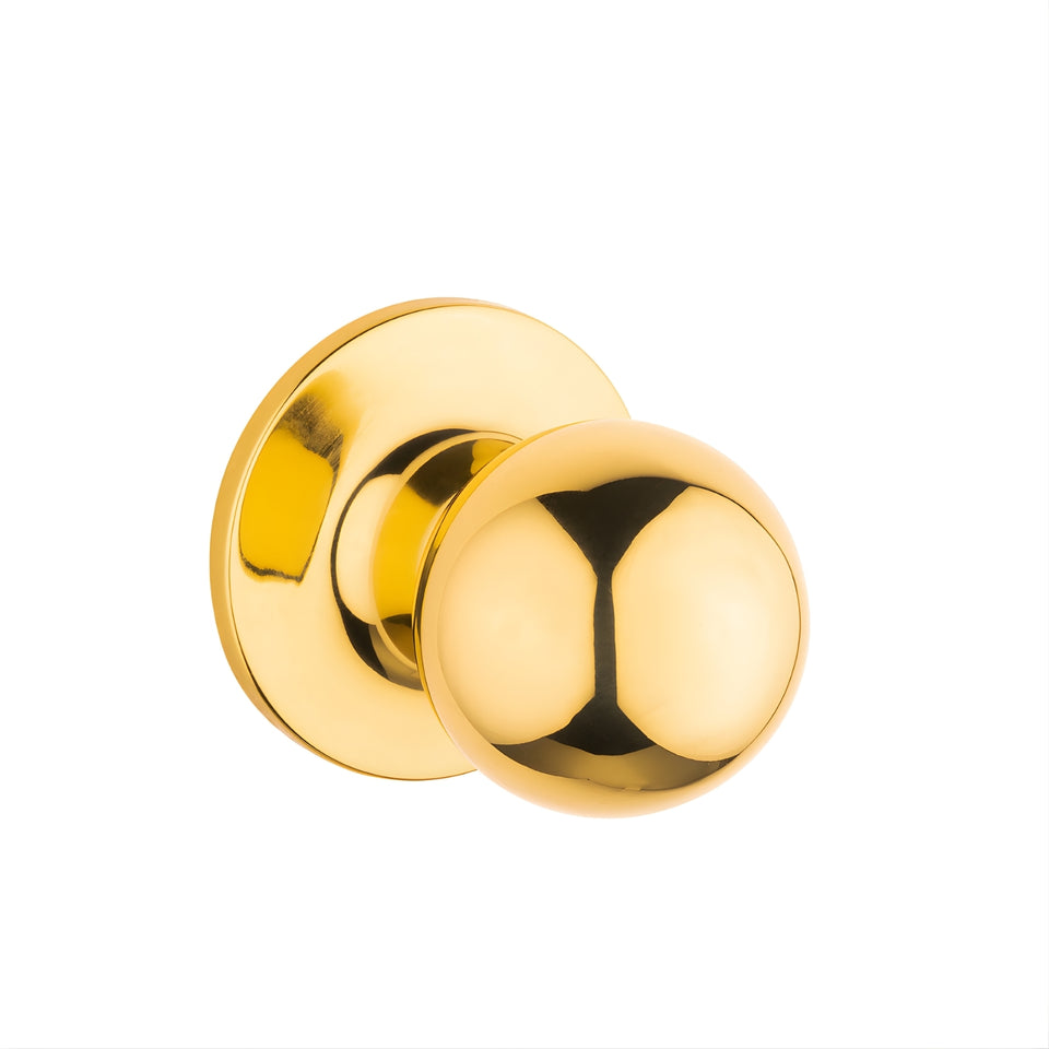 Lane Bala Dummy Knob Door Handle Round Rosette Polished Brass