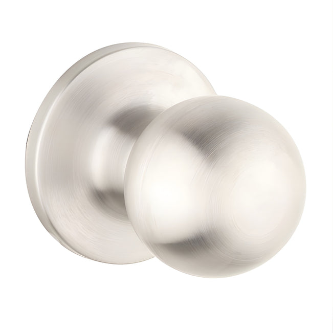 Lane Bala Passage Knob Set On Round Rosette Satin Stainless Steel L972063 - The Blue Space