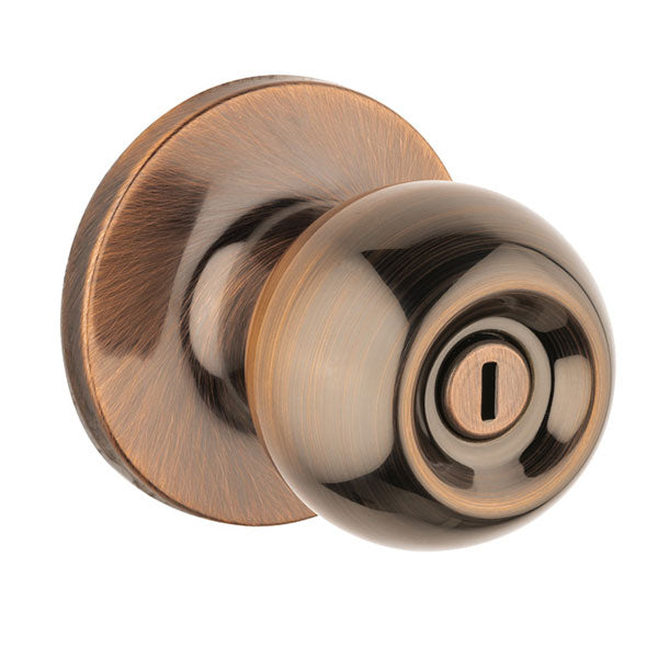 Lane Bala Privacy Knob Door Handle Set Round Rosette Antique Bronze
