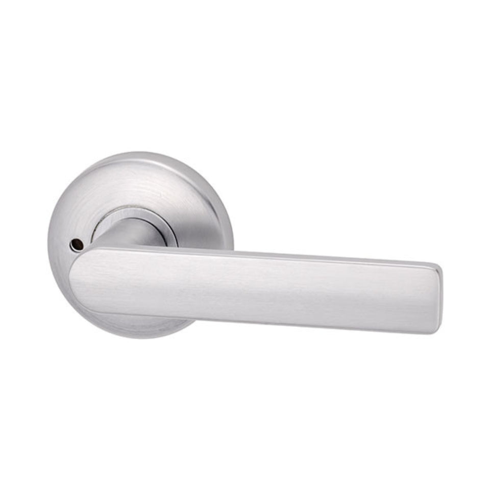 Lockwood Element L3 Velocity Privacy Lever Door Handle Set Large Round Rose Brushed Satin Chrome