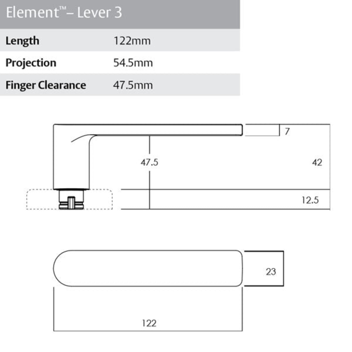 Lockwood Element L3 Velocity Privacy Lever Door Handle Set Large Round Rose Matte Black VEL2/L3MBK - The Blue Space