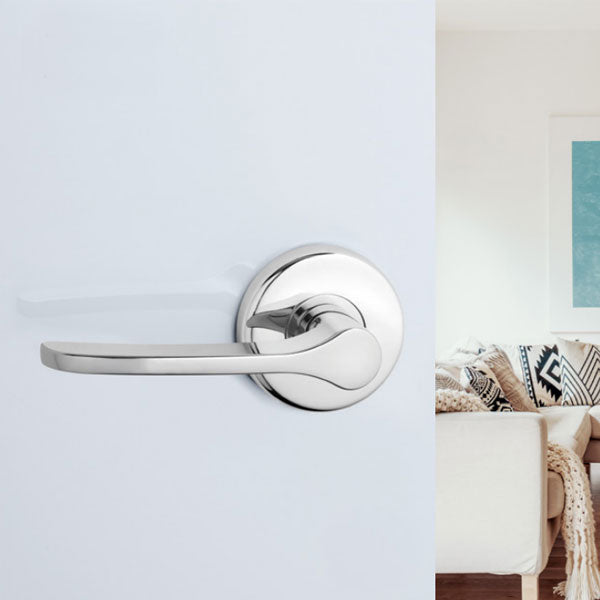 Lockwood Saltbush L34 Velocity Passage Lever Door Handle Set Large Round Rose Chrome Plate