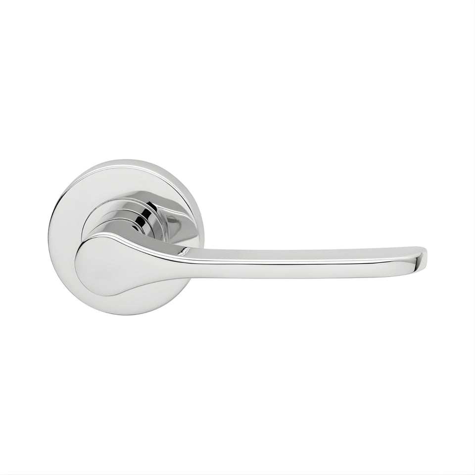 Lockwood Saltbush L34 Velocity Privacy Lever Door Handle Set Small 55mm Round Rose Satin Chrome