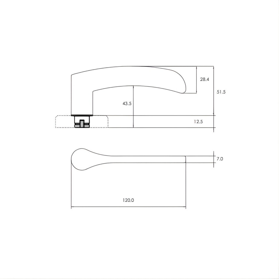 Lockwood Saltbush L34 Velocity Privacy Lever Door Handle Set Large Round Rose Satin Chrome Pearl