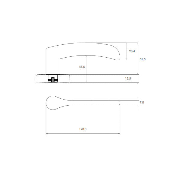 Lockwood Saltbush L34 Velocity Passage Lever Door Handle Set Large Round Rose Chrome Plate