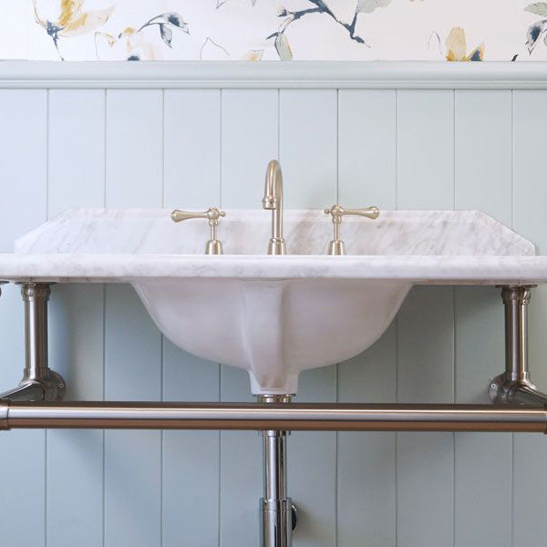 Turner Hastings Mayer Washstand with 90 x 55 Real Carrara Marble Top Online at The Blue Space