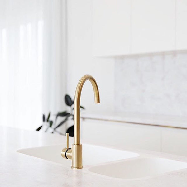 Meir Round Kitchen Sink Mixer - Tiger Bronze
