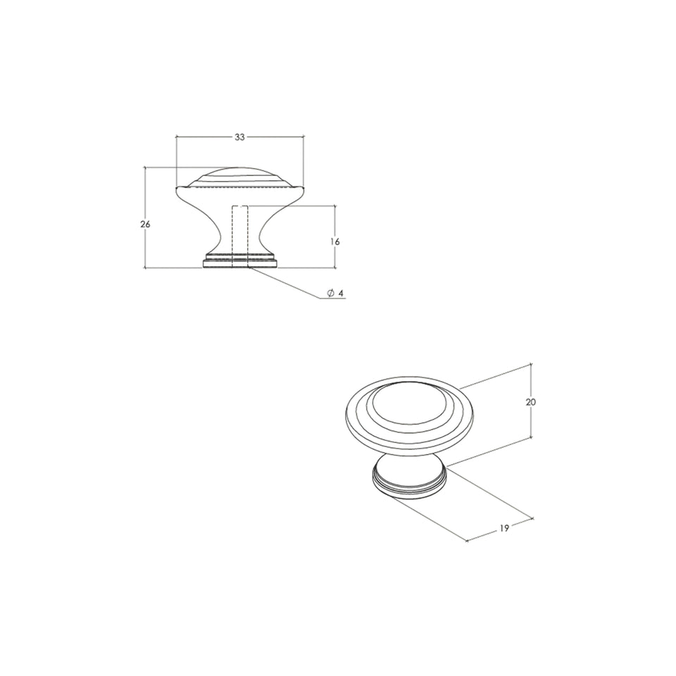 Momo Handles Florencia Concentric Knob 33mm Charcoal