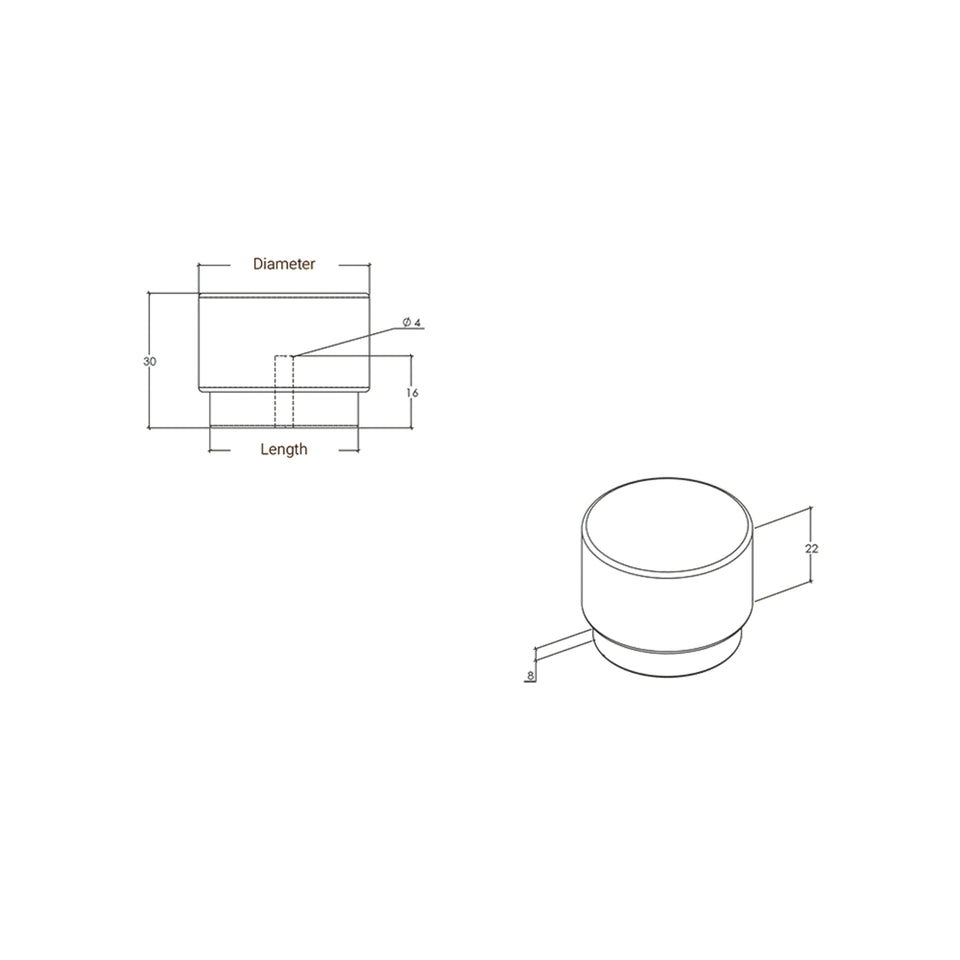 Momo Handles Graf Round Knob Dull Brushed Nickel