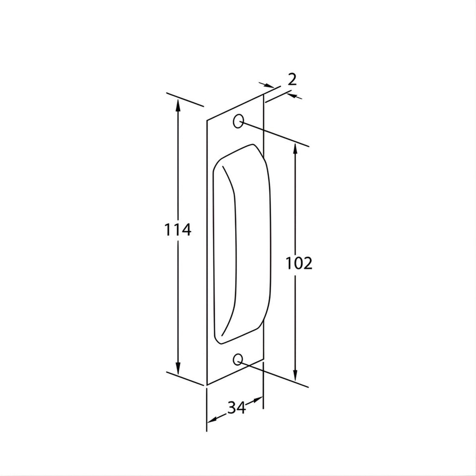 Momo Handles Jena Flush Pull Handle 114mm Matt Black