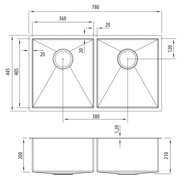 Oliveri Spectra double bowl gunmetal sink NTH
