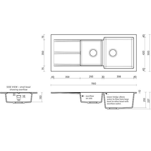 Seima Oros 1160 Kitchen Sink White