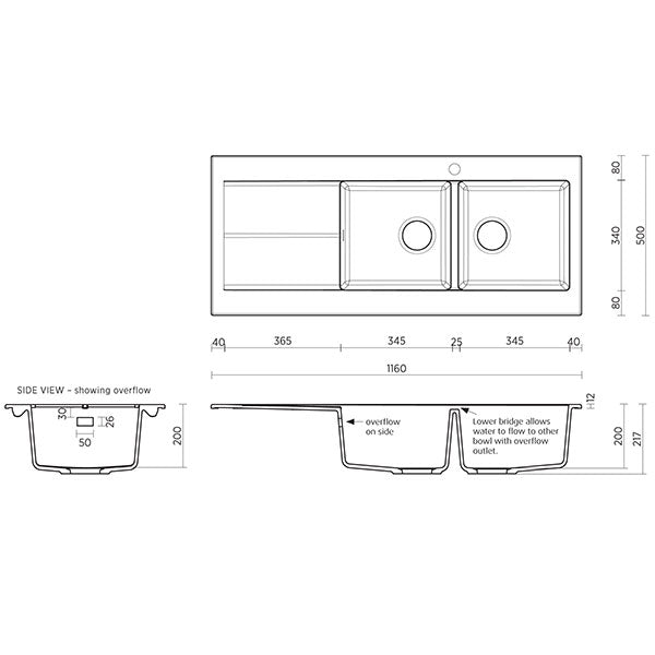 Seima Oros 1162 Kitchen Sink White