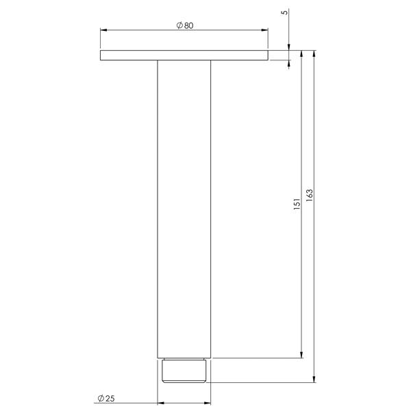Phoenix Vivid Ceiling Mounted Shower Arm 150mm & Plate