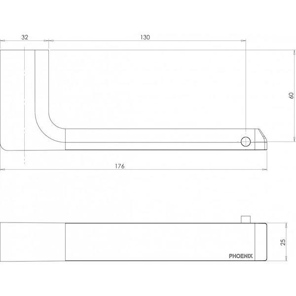 Phoenix Gloss Toilet Roll Holder Chrome Technical Drawing - The Blue Space
