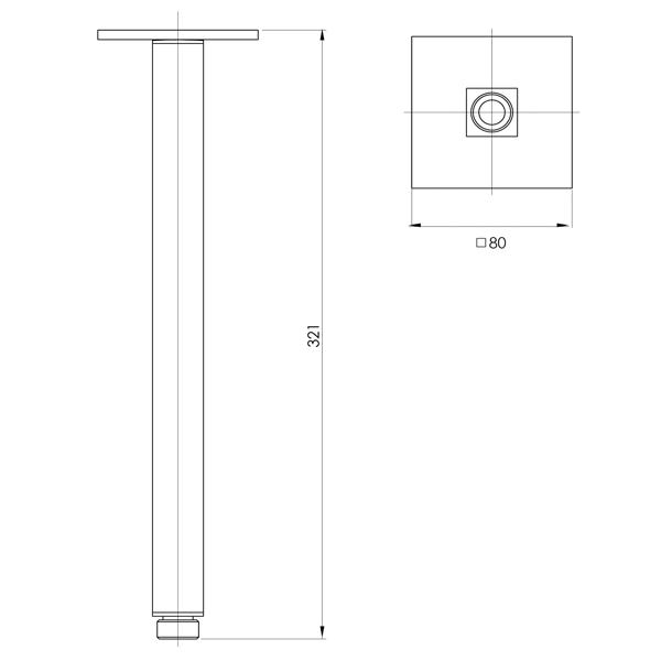 Phoenix Lexi Ceiling Arm Only 300mm Square